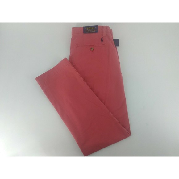 POLO RALPH LAUREN STRETCH STRAIGHT FIT CHINOS PANTS MENS SIZE 32X32 ZIP FLY NWT